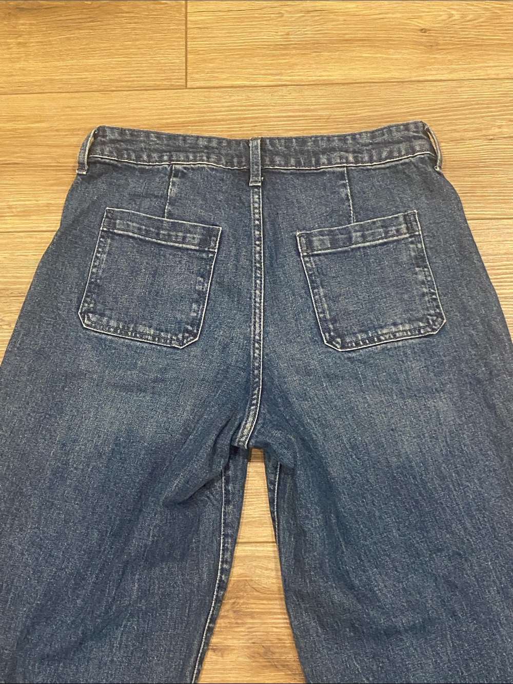 Old Navy Extra High-Rise Wide Leg Jeans in Dark Blue Sz 10 - Picture 5 of 5